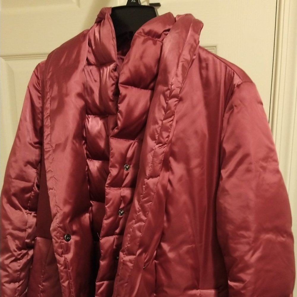 Hilary Radley Red Puffer Winter Jacket